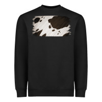 Cowhide Black And White Brush Strokes Background Heavyweight Sweatshirt | Teevron