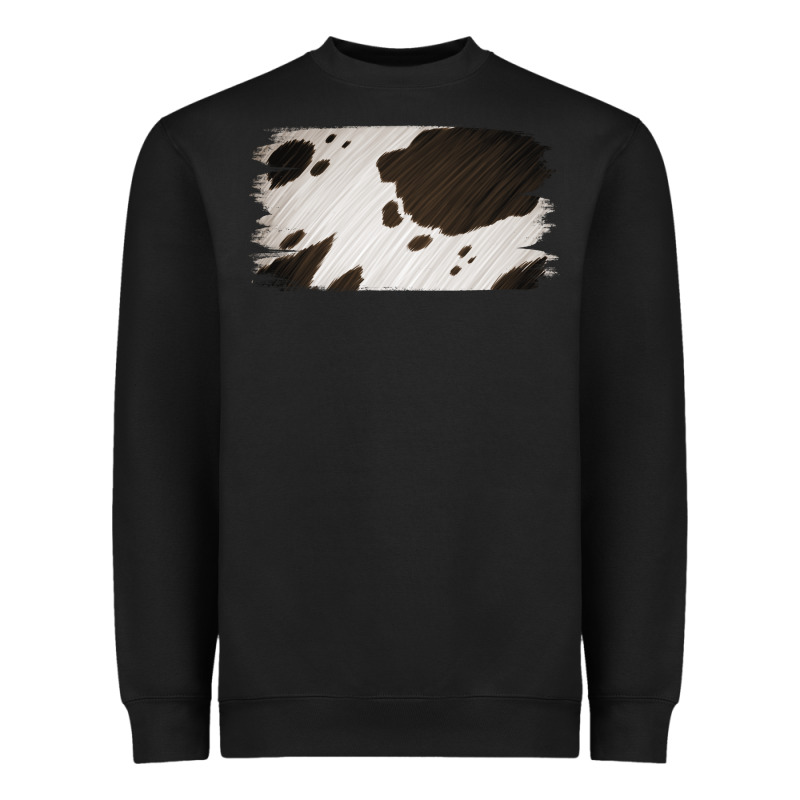 Cowhide Black And White Brush Strokes Background Heavyweight Sweatshirt by Jasminsmagicworld | Teevron