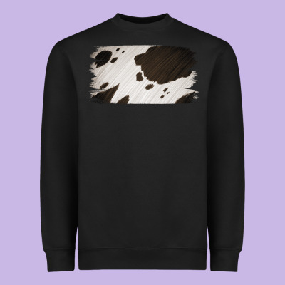 Cowhide Black And White Brush Strokes Background Heavyweight Sweatshirt Designed By Jasminsmagicworld