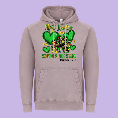 Not Lucky Simply Blessed Vintage Hoodie Designed By Artiststas