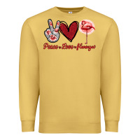 Antique Gold Peace Love Flamingo Premium Sweatshirt - Jasminsmagicworld