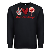 Black Peace Love Flamingo Premium Sweatshirt - Jasminsmagicworld