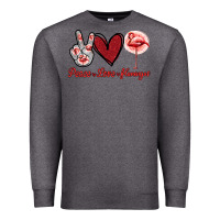 Charcoal Heather Peace Love Flamingo Premium Sweatshirt - Jasminsmagicworld
