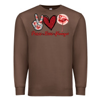 Chestnut Peace Love Flamingo Premium Sweatshirt - Jasminsmagicworld