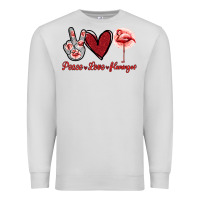 Dove Grey Peace Love Flamingo Premium Sweatshirt - Jasminsmagicworld