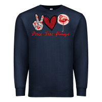 Navy Peace Love Flamingo Premium Sweatshirt - Jasminsmagicworld