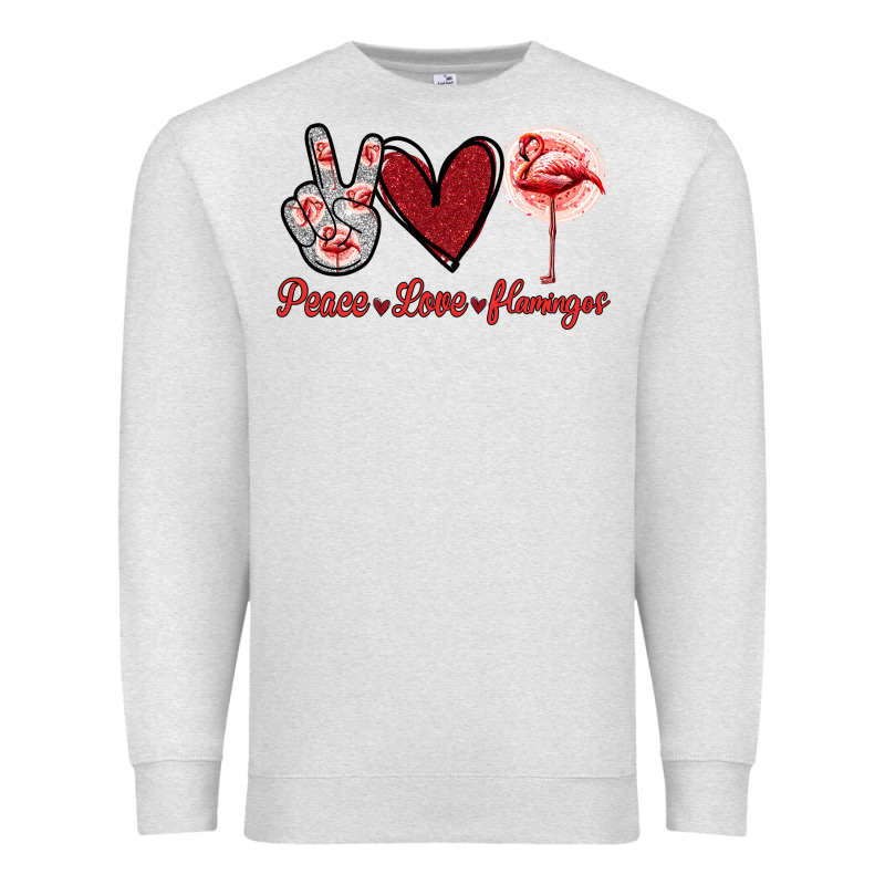 Peace Love Flamingo Premium Sweatshirt by Jasminsmagicworld | Teevron