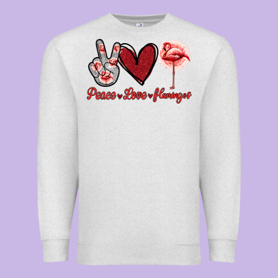Peace Love Flamingo Premium Sweatshirt Designed By Jasminsmagicworld