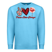 Ocean Blue Peace Love Flamingo Premium Sweatshirt - Jasminsmagicworld