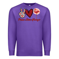 Purple Peace Love Flamingo Premium Sweatshirt - Jasminsmagicworld