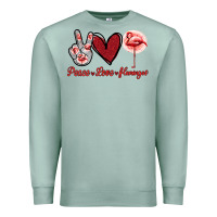 Seafoam Peace Love Flamingo Premium Sweatshirt - Jasminsmagicworld