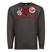 Smoke Peace Love Flamingo Premium Sweatshirt - Jasminsmagicworld