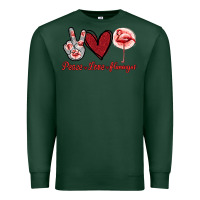 Sports Green Peace Love Flamingo Premium Sweatshirt - Jasminsmagicworld
