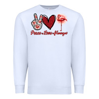 White Peace Love Flamingo Premium Sweatshirt - Jasminsmagicworld