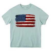 Arona Distressed American Flag Heavy Core Tee - Jasminsmagicworld