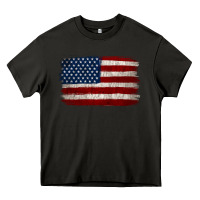Asphalt Distressed American Flag Heavy Core Tee - Jasminsmagicworld