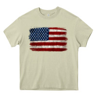 Mossy Distressed American Flag Heavy Core Tee - Jasminsmagicworld