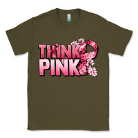 Army Green Think pink Cancer Awareness Classic Tee - FaDigitalArtStudio