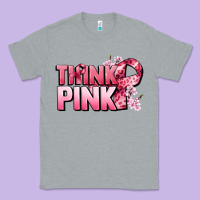 Think Pink Cancer Awareness Classic Tee Designed By Fadigitalartstudio