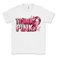 White Think pink Cancer Awareness Classic Tee - FaDigitalArtStudio