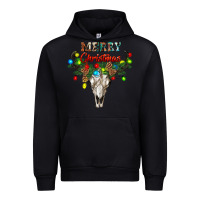 Black merry christmas bull skull Urban Hoodie - RanaPortraitStore