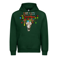 Forest Green merry christmas bull skull Urban Hoodie - RanaPortraitStore