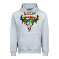 Heather Grey merry christmas bull skull Urban Hoodie - RanaPortraitStore