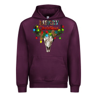 Mauve Wine merry christmas bull skull Urban Hoodie - RanaPortraitStore