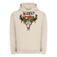 Pigment French Oak merry christmas bull skull Urban Hoodie - RanaPortraitStore