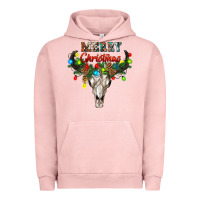 Pigment Salmon merry christmas bull skull Urban Hoodie - RanaPortraitStore