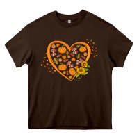 Chocolate Brown Western Autumn Heart Heavy Core Tee - FaDigitalArtStudio