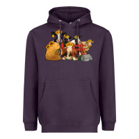 Plum Cows With Sunflower Headbands Heavyweight Hoodie - Jasminsmagicworld