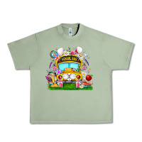 Oil Green Easter School Bus Urban Heavy Tee - CowhideDigitalArt
