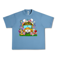Pebble Blue Easter School Bus Urban Heavy Tee - CowhideDigitalArt