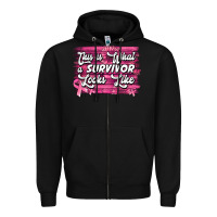 Black this is what a survivor looks like breast cancer awareness Zipper Hoodie - Jasminsmagicworld