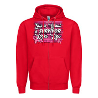 Red this is what a survivor looks like breast cancer awareness Zipper Hoodie - Jasminsmagicworld