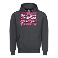 Smoke this is what a survivor looks like breast cancer awareness Zipper Hoodie - Jasminsmagicworld