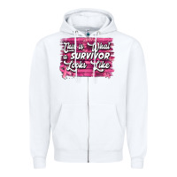 White this is what a survivor looks like breast cancer awareness Zipper Hoodie - Jasminsmagicworld