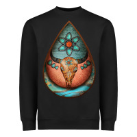 Black teardrop tooled leather bullskull earrings Heavyweight Sweatshirt - Jasminsmagicworld