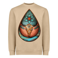 Mushroom teardrop tooled leather bullskull earrings Heavyweight Sweatshirt - Jasminsmagicworld