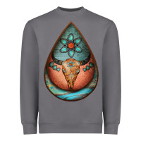 Storm teardrop tooled leather bullskull earrings Heavyweight Sweatshirt - Jasminsmagicworld