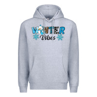 Heather Grey winter vibes Premium Hoodie - RanaPortraitStore