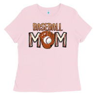 Bubblegum Pink Baseball Mom Ladies Tee - CowhideDigitalArt