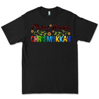 Black merry happy chrismukkah with olive branch Premium Tee - FaDigitalArtStudio