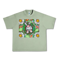 Oil Green Easter Bunny Urban Heavy Tee - CowhideDigitalArt