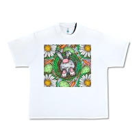 White Easter Bunny Urban Heavy Tee - CowhideDigitalArt