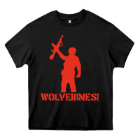 Black red dawn wolverines Heavy Core Tee - baoMotion