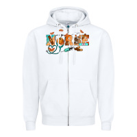White fall nurse Zipper Hoodie - RanaPortraitStore