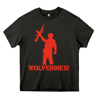 Asphalt red dawn wolverines Heavy Core Tee - baoMotion