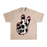 French Oak Black White Dalmatian Peace Sign Urban Heavy Tee - Jasminsmagicworld